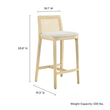 Load image into Gallery viewer, Monarch Wood and Rattan Counter Stool by Modway