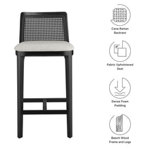Load image into Gallery viewer, Monarch Wood and Rattan Counter Stool by Modway