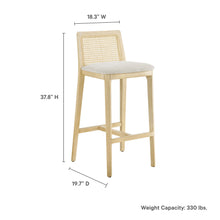 Load image into Gallery viewer, Monarch Wood and Rattan Bar Stool by Modway