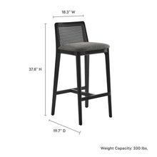 Load image into Gallery viewer, Monarch Wood and Rattan Bar Stool by Modway