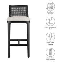 Load image into Gallery viewer, Monarch Wood and Rattan Bar Stool by Modway