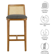 Load image into Gallery viewer, Monarch Wood and Rattan Bar Stool by Modway