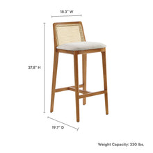 Load image into Gallery viewer, Monarch Wood and Rattan Bar Stool by Modway