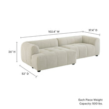 Load image into Gallery viewer, Liana Left-Facing Upholstered Fabric Modular Sofa with Chaise by Modway