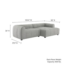 Load image into Gallery viewer, Liana Right-Facing Upholstered Fabric Modular Sofa with Chaise by Modway