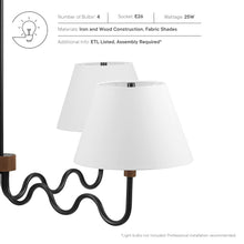 Load image into Gallery viewer, Sunlit Squiggle 4-Arm Pendant Light by Modway
