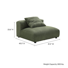 Load image into Gallery viewer, Solace Modular Corduroy Upholstered Armless Chair by Modway