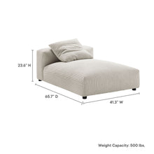Load image into Gallery viewer, Solace Modular Corduroy Upholstered Armless Chaise Lounge by Modway