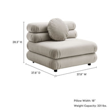 Load image into Gallery viewer, Jubilee Modular Performance Velvet Armless Chair by Modway