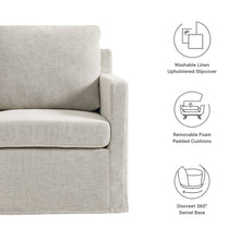 Load image into Gallery viewer, Serene Linen Slipcovered Swivel Armchair by Modway