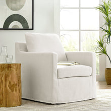 Load image into Gallery viewer, Serene Linen Slipcovered Swivel Armchair by Modway