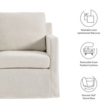 Load image into Gallery viewer, Serene Linen Slipcovered Swivel Armchair by Modway