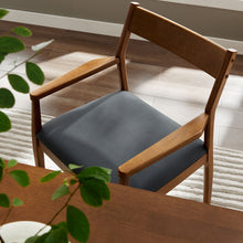 Load image into Gallery viewer, Solara Vegan Leather Wood Dining Armchairs Set of 2 by Modway