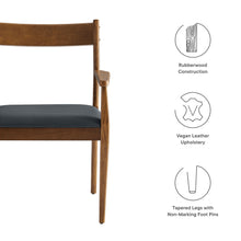 Load image into Gallery viewer, Solara Vegan Leather Wood Dining Armchairs Set of 2 by Modway