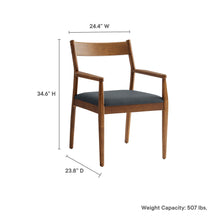Load image into Gallery viewer, Solara Vegan Leather Wood Dining Armchairs Set of 2 by Modway