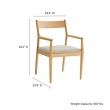 Load image into Gallery viewer, Solara Fabric Wood Dining Armchairs Set of 2 by Modway