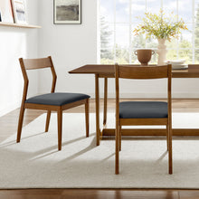 Load image into Gallery viewer, Solara Vegan Leather Wood Dining Side Chairs Set of 2 by Modway