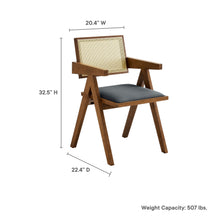 Load image into Gallery viewer, Thera Vegan Leather Cane Dining Armchairs Set of 2 by Modway