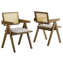 Load image into Gallery viewer, Thera Vegan Leather Cane Dining Armchairs Set of 2 by Modway