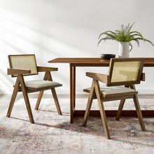 Load image into Gallery viewer, Thera Vegan Leather Cane Dining Armchairs Set of 2 by Modway