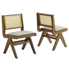 Load image into Gallery viewer, Thera Vegan Leather and Cane Dining Side Chairs Set of 2 by Modway