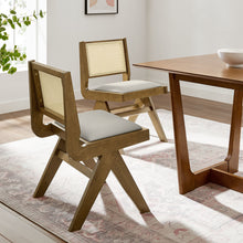 Load image into Gallery viewer, Thera Vegan Leather and Cane Dining Side Chairs Set of 2 by Modway