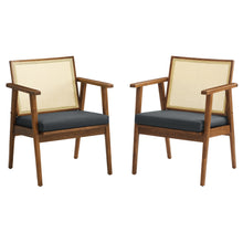 Load image into Gallery viewer, Thera Vegan Leather and Cane Accent Armchairs Set of 2 by Modway