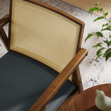 Load image into Gallery viewer, Thera Vegan Leather and Cane Accent Armchairs Set of 2 by Modway