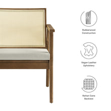 Load image into Gallery viewer, Thera Vegan Leather and Cane Accent Armchairs Set of 2 by Modway