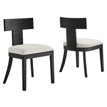 Load image into Gallery viewer, Peregrine Wood and Fabric Upholstered Dining Chairs Set of 2 by Modway