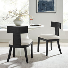 Load image into Gallery viewer, Peregrine Wood and Fabric Upholstered Dining Chairs Set of 2 by Modway