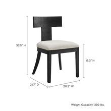 Load image into Gallery viewer, Peregrine Wood and Fabric Upholstered Dining Chairs Set of 2 by Modway