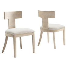 Load image into Gallery viewer, Peregrine Wood and Fabric Upholstered Dining Chairs Set of 2 by Modway