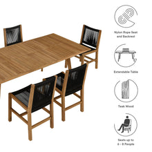 Load image into Gallery viewer, Vienna 7-Piece Outdoor Patio Teak and Rope Dining Set with Armless Chairs by Modway