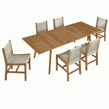 Load image into Gallery viewer, Vienna 7-Piece Outdoor Patio Teak and Rope Dining Set with Armless Chairs by Modway