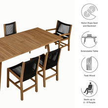Load image into Gallery viewer, Vienna 7-Piece Outdoor Patio Teak and Rope Dining Set by Modway