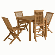 Load image into Gallery viewer, Vienna 5-Piece Outdoor Patio Teak Wood Dining Set with Folding Chairs by Modway