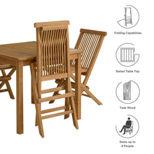 Load image into Gallery viewer, Vienna 5-Piece Outdoor Patio Teak Wood Dining Set with Folding Chairs by Modway
