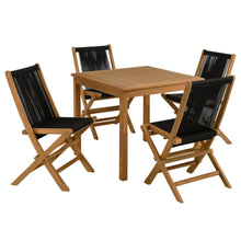Load image into Gallery viewer, Vienna 5-Piece Outdoor Patio Teak Wood Dining Set with Rope Folding Chairs by Modway