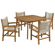 Load image into Gallery viewer, Vienna 5-Piece Outdoor Patio Teak and Rope Dining Set with Armchairs by Modway