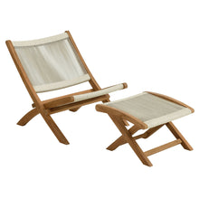 Load image into Gallery viewer, Vienna 2-Piece Outdoor Patio Teak and Rope Folding Accent Lounge Chair and Ottoman Set by Modway