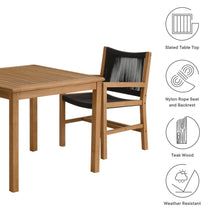Load image into Gallery viewer, Vienna 3-Piece Outdoor Patio Teak and Rope Dining Set with Armchairs by Modway