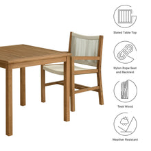 Load image into Gallery viewer, Vienna 3-Piece Outdoor Patio Teak and Rope Dining Set with Armchairs by Modway