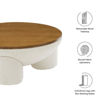 Load image into Gallery viewer, Tridome Round Boucle Upholstered Storage Coffee Table by Modway