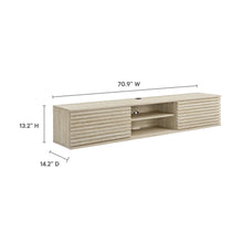 Load image into Gallery viewer, Render 70" Faux Travertine Wall-Mount Media Console TV Stand by Modway