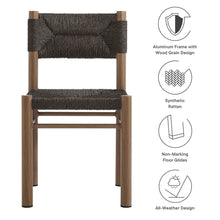 Load image into Gallery viewer, Parkland Outdoor Patio Rattan and Aluminum Dining Side Chairs Set of 2 by Modway