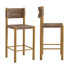 Load image into Gallery viewer, Parkland Outdoor Patio Rattan and Aluminum Counter Stools Set of 2 by Modway