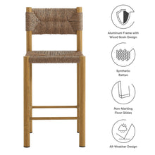 Load image into Gallery viewer, Parkland Outdoor Patio Rattan and Aluminum Counter Stools Set of 2 by Modway