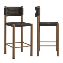 Load image into Gallery viewer, Parkland Outdoor Patio Rattan and Aluminum Counter Stools Set of 2 by Modway