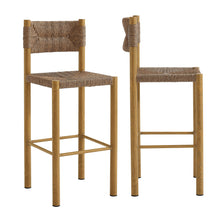 Load image into Gallery viewer, Parkland Outdoor Patio Rattan and Aluminum Bar Stools Set of 2 by Modway